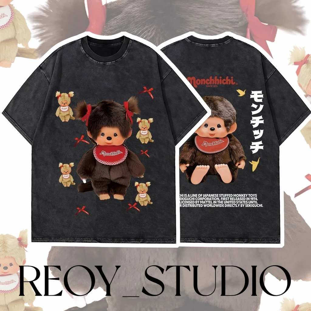 REOY_STUDIO♥เสื้อยืด ผ้าฟอก Oversize แฟชั่นสไตล์เกาหลี T-Shirt โอเวอร์ไซส์ สกรีนลายสวยงาม พิมพ์ คอกลม ฤดูร้อน#009