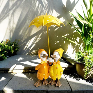 Raining Duck รูปปั้นเป็ดน้อยกางร่ม รูปปั้นเรซิ่นรูปเป็ดน่ารัก เรซิ่นเนื้อแน่น ประติมากรรมเป็ด รูปปั้นเรซิ่นสไตล์โมเดิร์น