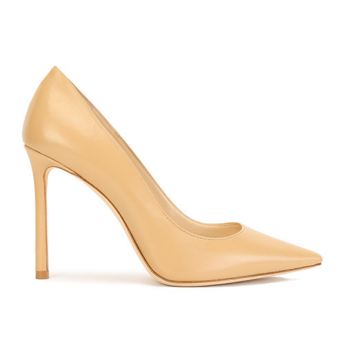 รองเท้าส้นสูงกริชปลายแหลมสีนู้ด Jimmy Choo Romy100