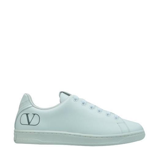[คําแนะนําหลักขายดี คลังสินค้าพร้อมในประเทศ] Valentino/Valentino Ladies White Cowhide V-Shaped Casua