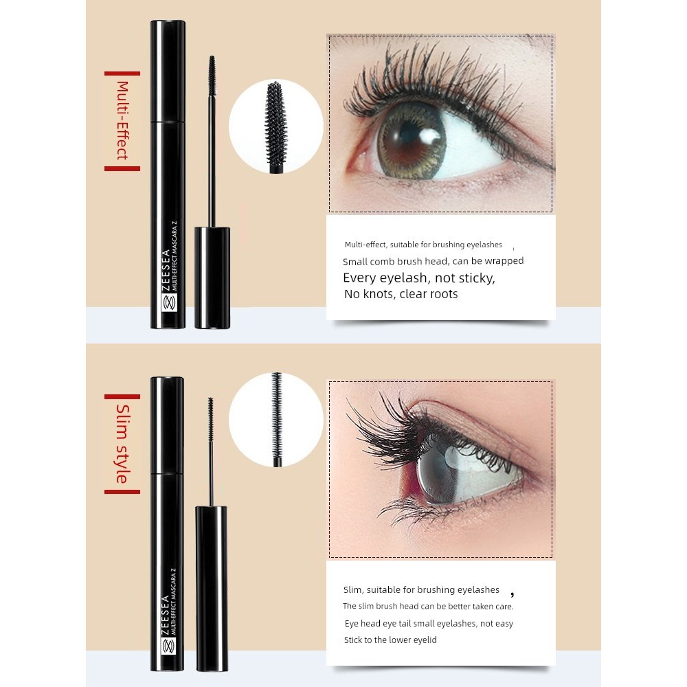 มาสคาร่าใส มาสคาร่า ZEESEA มาสคาร่าสี Multi-Effect กันน้ําหนายาว Slim Rod ความหนาแน่น Curling ติดทนน