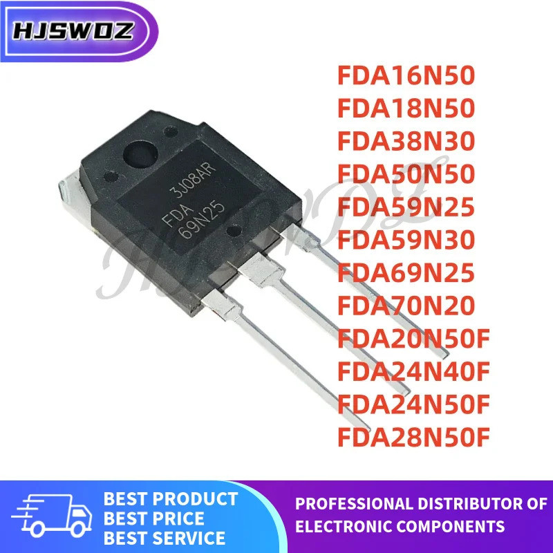 5 ชิ้น/ล็อต FDA24N50F FDA59N25 FDA16N50 FDA18N50 FDA20N50F FDA70N20 FDA69N25 FDA20N30 FDA28N50F FDA8
