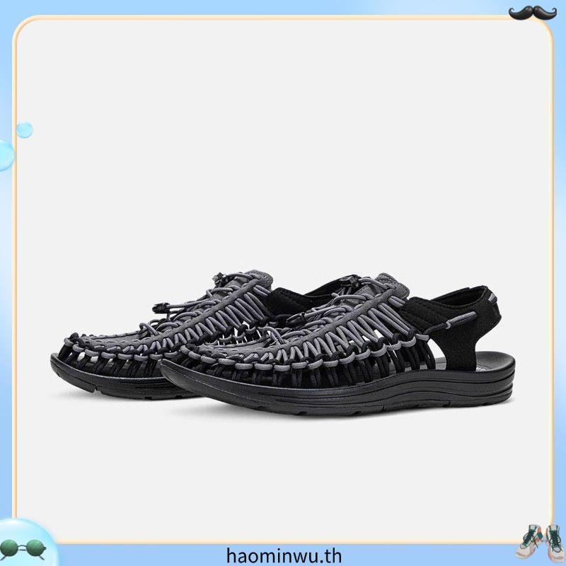 Keen Uneek ของแทั (กากี/สีขาว/สีดำ) รองเท้าแตะกีฬากลางแจ้ง ทำด้วยมือ 100% ระบายอากาศได้ดี ใส่ได้ทั้ง