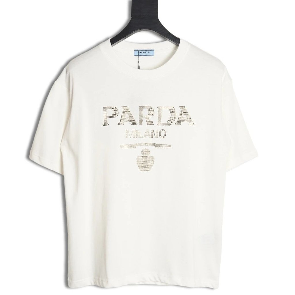 Prada Prada Prada 24SS Hot Diamond เสื้อยืดแขนสั้น