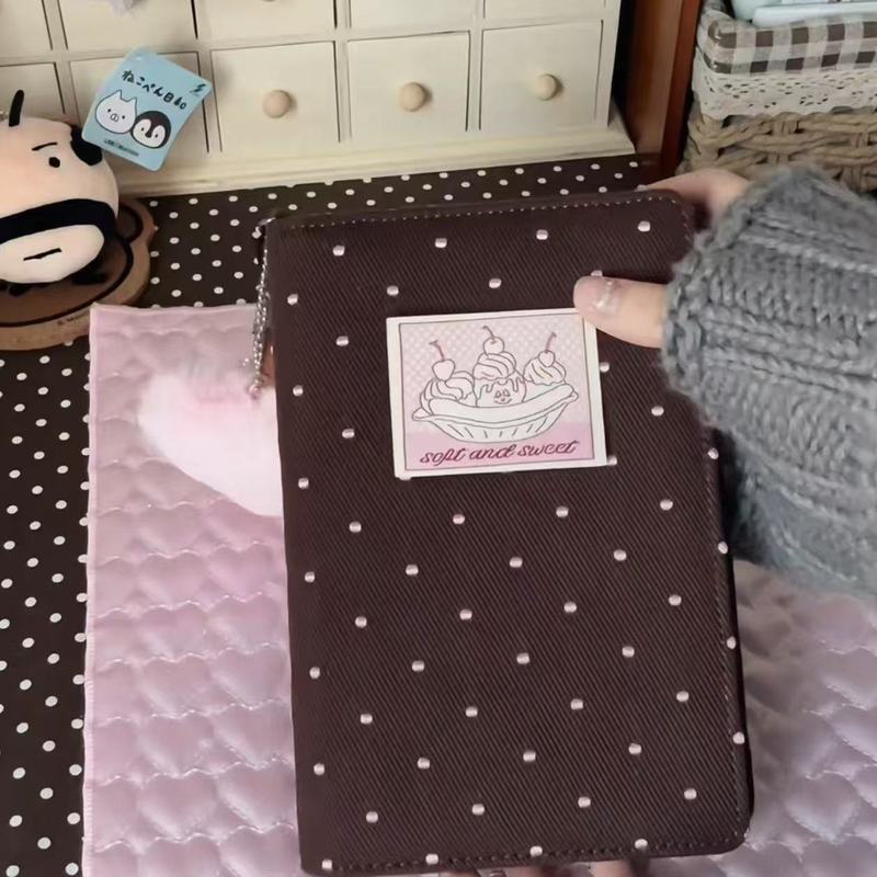 Xiaohongshu Chocolate Polka Dot A6 Handbook เวอร์ชั่นเกาหลี High-value Girl Travel Plan Diary 4.22