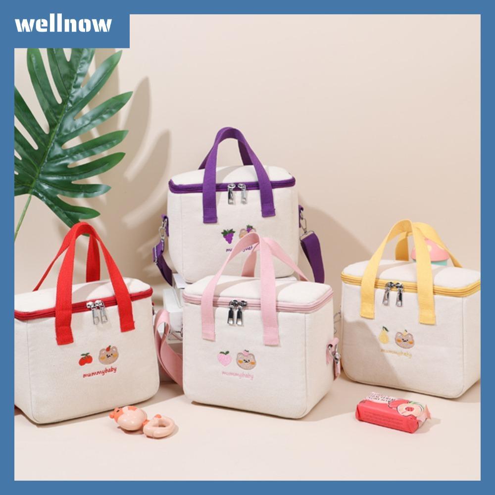 WELLNOW กระเป๋าใส่ข้าวกลางวัน ความจุขนาดใหญ่ กันน้ํามีลายหมีน่ารัก