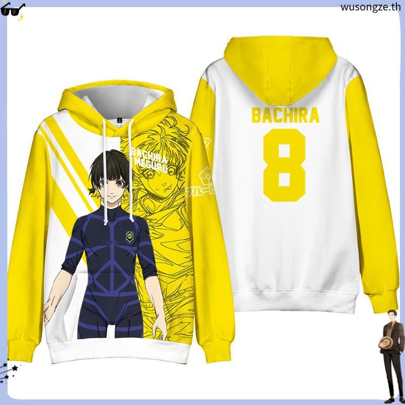 เสื้อกันหนาวลําลอง มีฮู้ด ลายการ์ตูนอนิเมะ BLUE LOCK Merchandise BLUE 3 มิติ แบบสวมหัว แฟชั่นสําหรับ