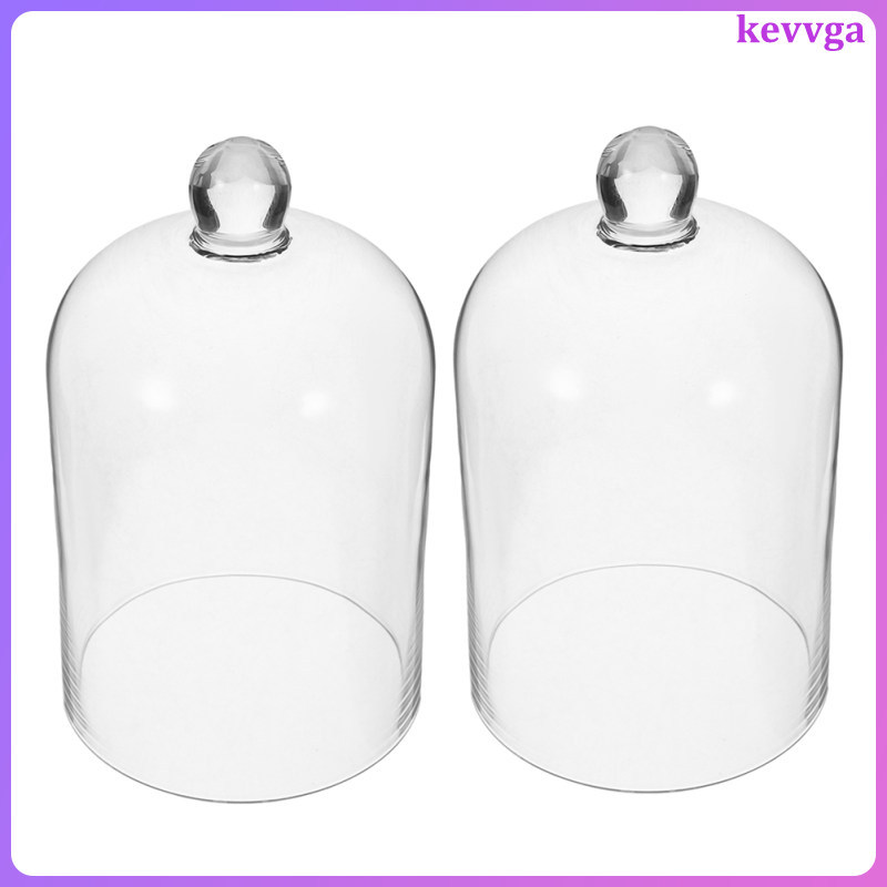 Flower Cloche Glass Clear Display Dome พร้อมฐานตกแต่ง kevvga