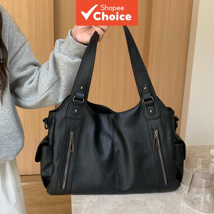 มาใหม่ ไซส์ใหญ่สุดกระเป๋าหนังเรียบง่ายสีเงินกระเป๋าสะพายข้างสไตล์เกาหลี