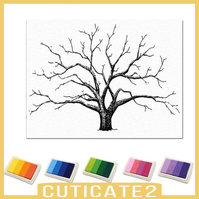 [Cuticate2] Wedding Thumbprint Tree Guest Book Tree Canvas Picture Family Tree Painting on Canvas fo