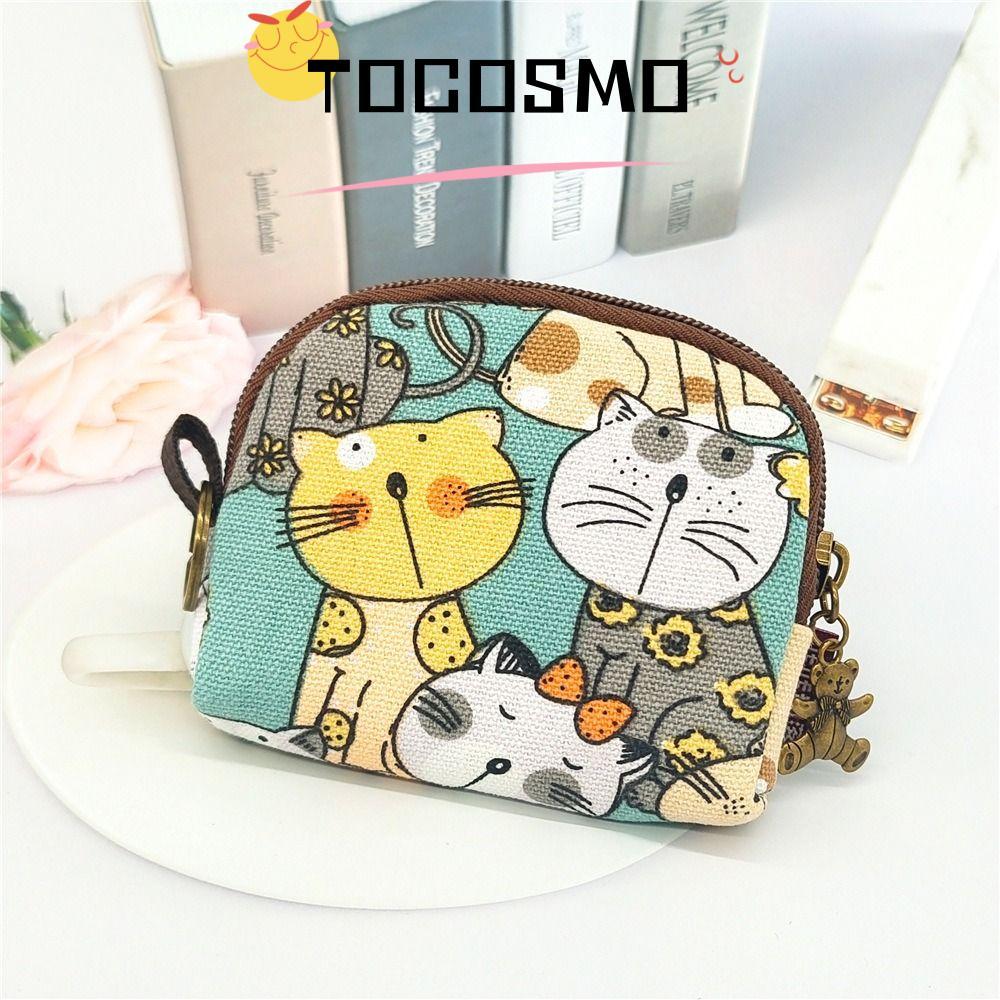 TOCOSMO กระเป๋าใส่เหรียญผ้าใบทนทาน ออกแบบวินเทจการ์ตูน พร้อมใช้เป็นของขวัญ