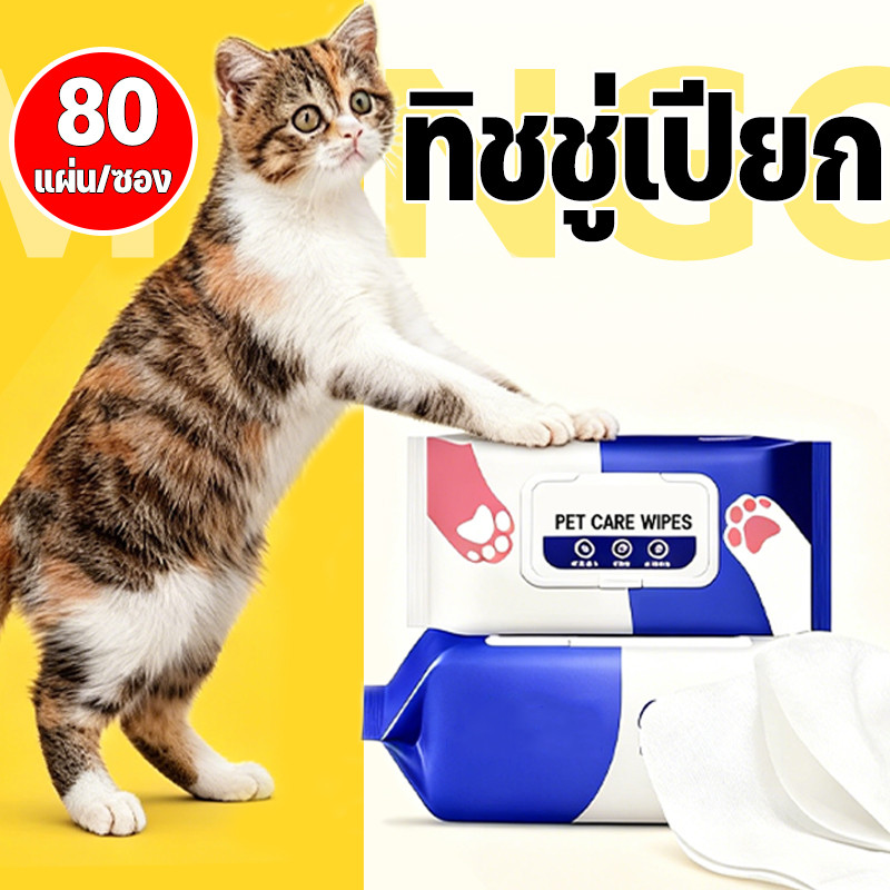 Mango ทิชชู่เปียก 80 แผ่น/1 ซอง Pet wipes กระดาษทิชชู่เปียก ถูกที่สุด ทิชชู่ เปียก ปราศจากแอลกอฮอล์และน้ำหอม
