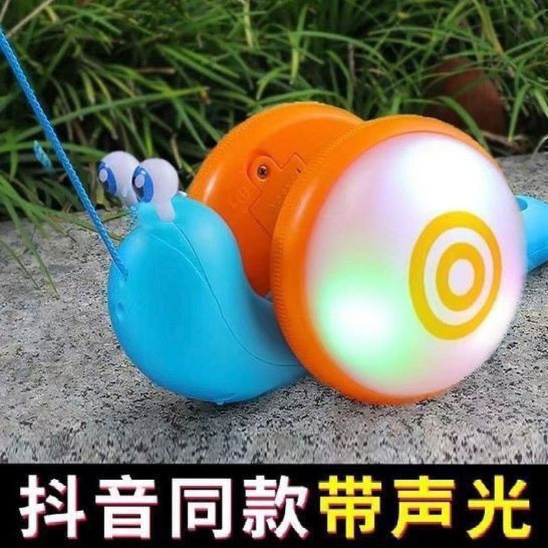 蜗牛牵绳玩具电动爬行动物纤绳发光1-2岁3儿童益智男女孩宝宝网红4.26Snail Leash Toy Electric Reptile Luminous String for 1-2 Year Ol