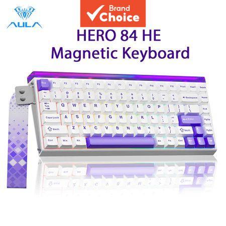 คีย์บอร์ดแมคคานิคอลแม่เหล็ก AULA HERO 84HE RT0.01 8Khz มีสาย พร้อมไฟ RGB ค่าดีเลย์ต่ํา