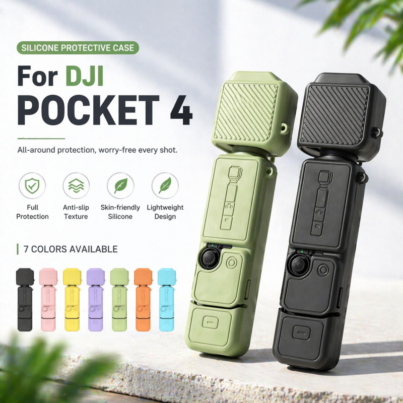 เคสซิลิโคนกันกระแทกสําหรับ DJI Osmo Pocket 4 กล้องกีฬากลางแจ้งใหม่ Perfect Fit อุปกรณ์เสริมสําหรับ DJI Pocket 4