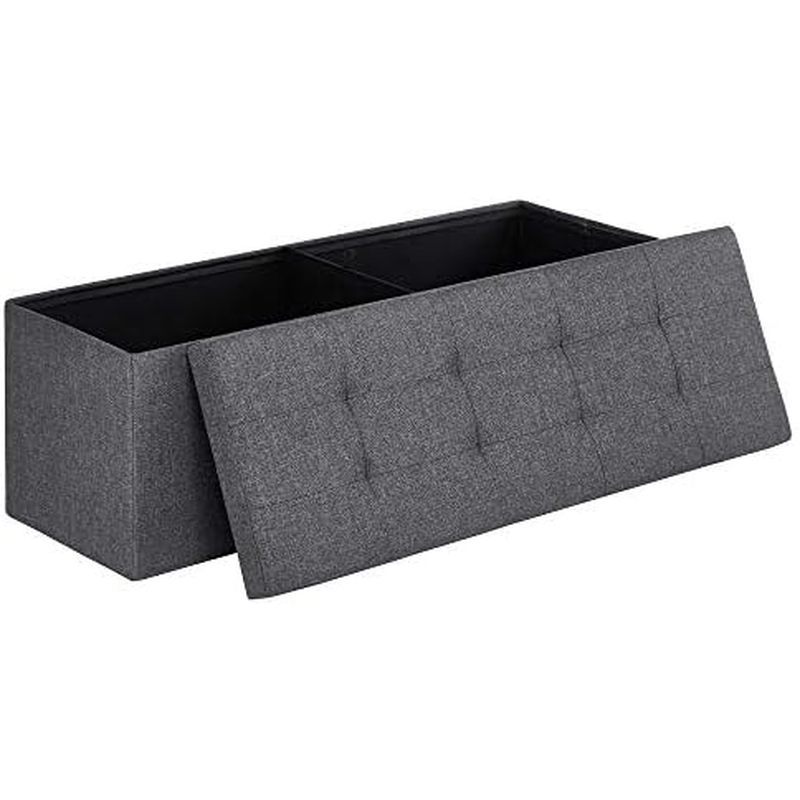 S MAZIE Collection - 43 Inches Folding Storage Ottoman Bench, Ottoman Foot Rest, End of Bed Bench, S