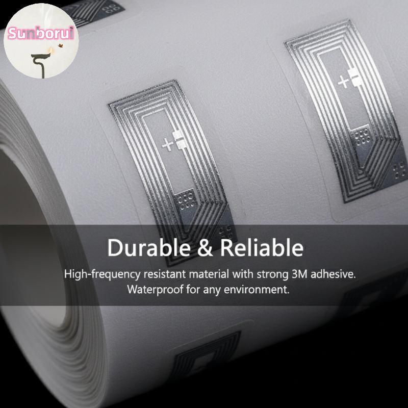 Sunborui NFC Tag Ntag213 Stier 50 ชิ้น 11x21 มม.13 56MHz Wet Inlay Chip Label สําหรับการจัดการห้องสมุดสินค้าคงคลัง Traing TH