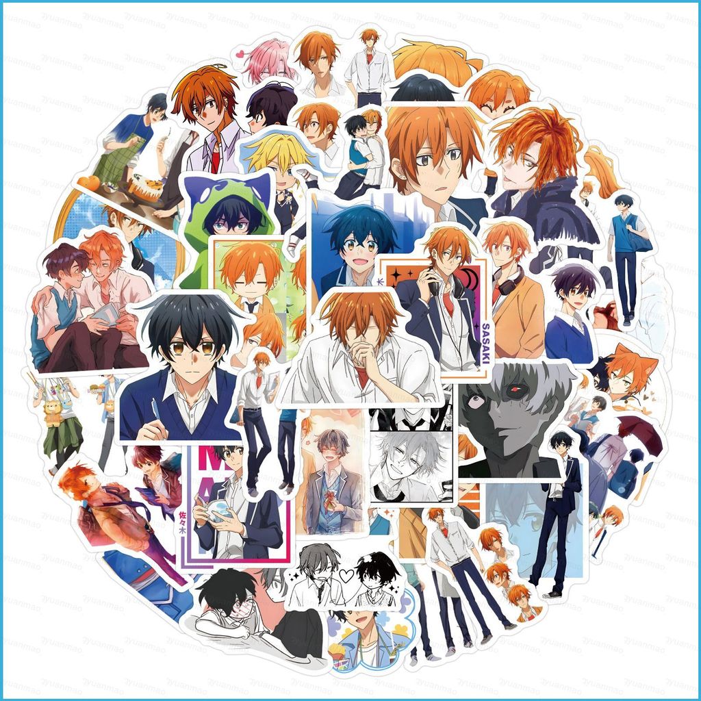 ZY2 55 ชิ้น/เซ็ต Sasaki และ Miyano อะนิเมะสติ๊กเกอร์กราฟฟิตีขวดน้ํากันน้ํา Yoshikazu Miyano Shumei S