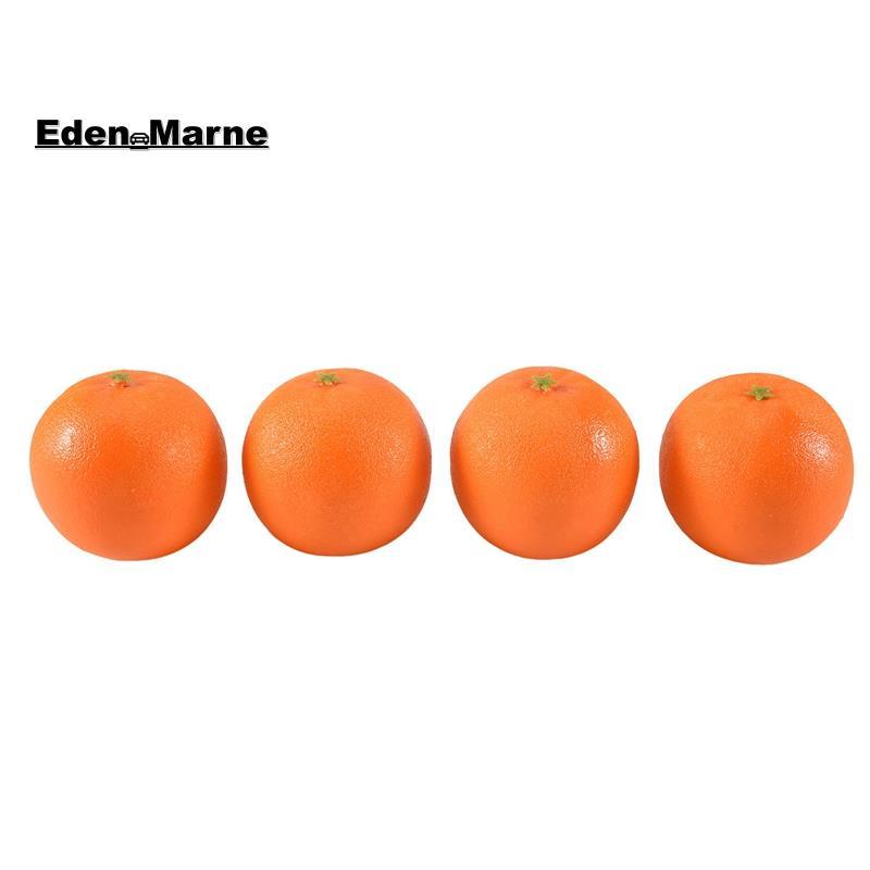 [Eden_Marner]4 ชิ้นพลาสติกอ่อนจําลองผลไม้ส้มตกแต่งบ้านเบอร์กันดี