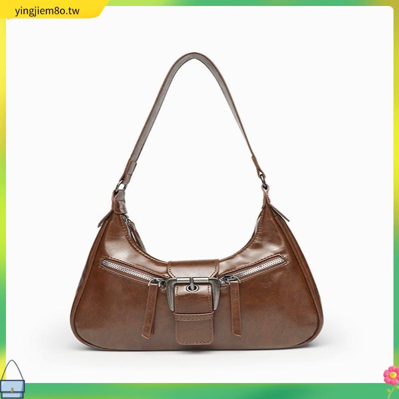 AMBER1 Women& 39;s กระเป๋าสะพายไหล่, Punk PU Leather Clut ch, Y2K Fashion Hobo Handbag