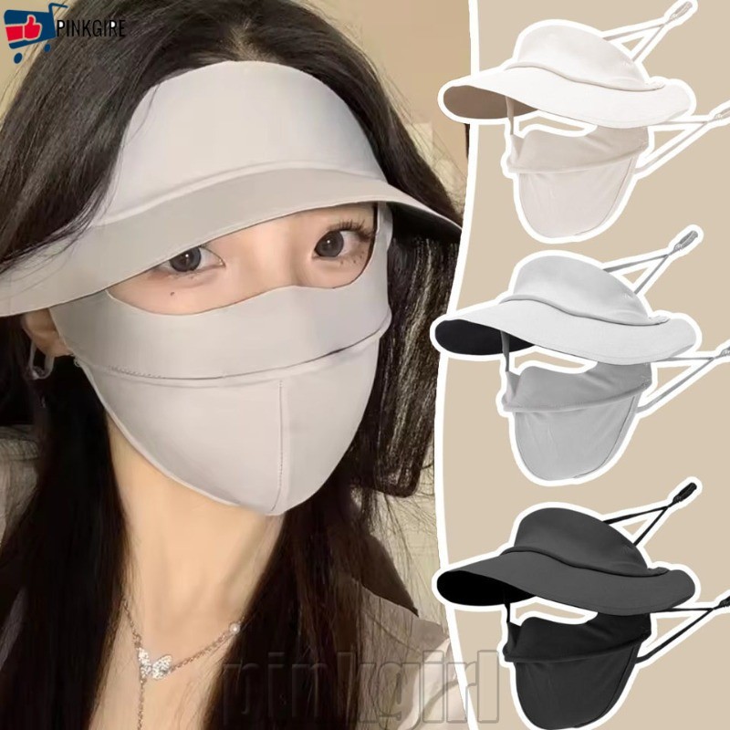 [Rdy Stk] หมวกป้องกันแสงแดดกลางแจ้งหลายแฟชั่น - มาส์กหน้าป้องกันรังสียูวี Unisex พร้อมรูระบายอากาศ -