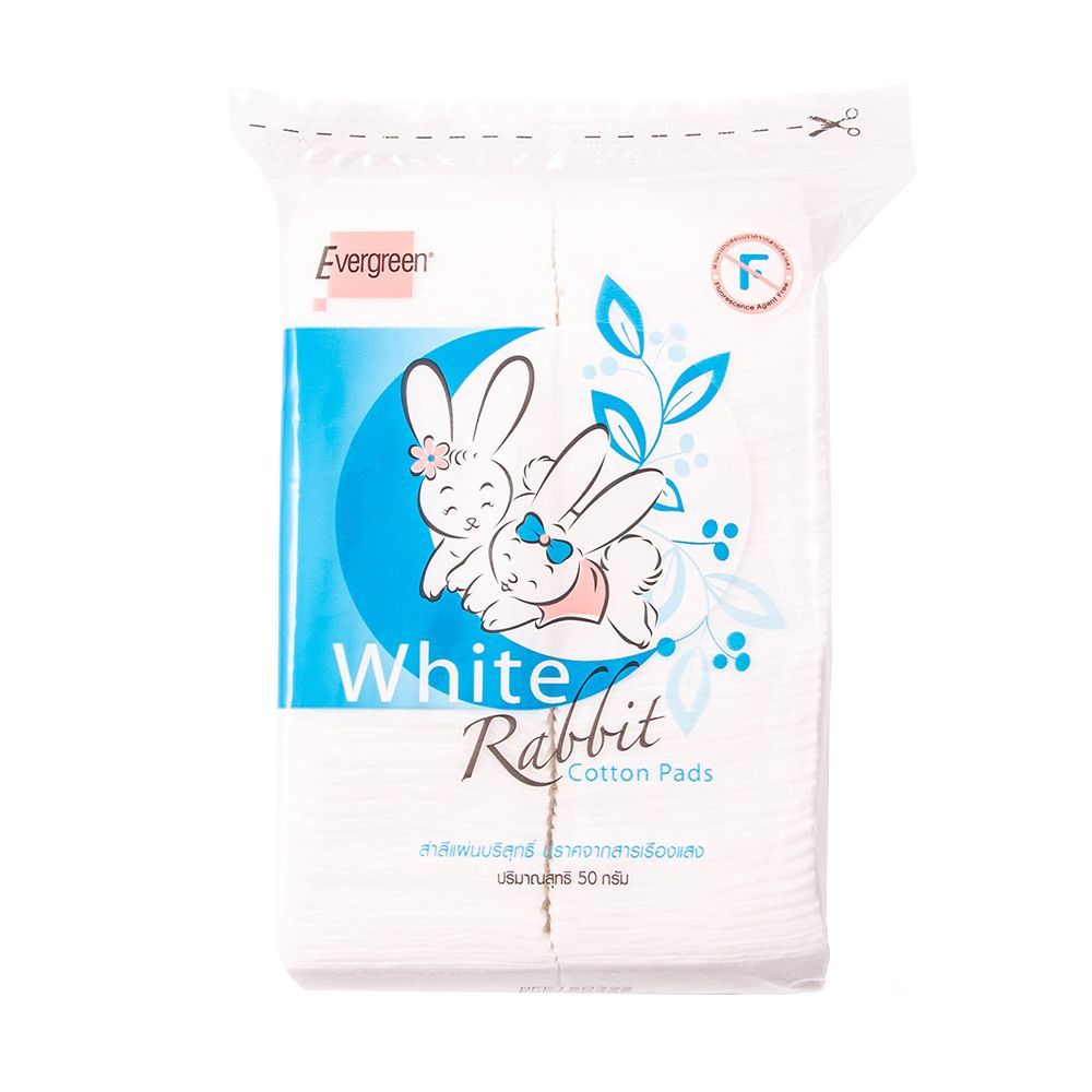 [สินค้าส่งด่วน] เอเวอร์กรีนสำลีแผ่นกระต่าย 50ก. EVERGREEN RABBIT COTTON PAD 50G