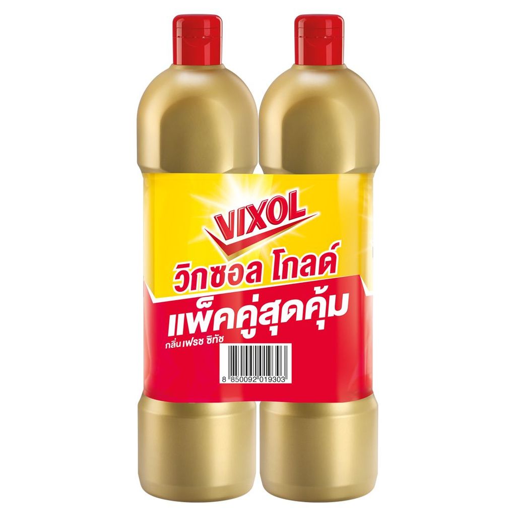 [สินค้าส่งด่วน] วิกซอล โกลด์ ล้างห้องน้ำ 900 มล. แพค 2+1 VIXOL GOLD BATHROOM 900 ML.PACK 2+1