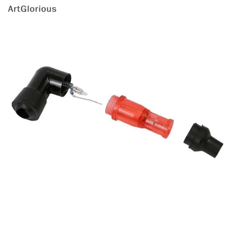 Art Universal รถจักรยานยนต์แฟลช Spark Plug Cap รถจักรยานยนต์ Spark Plug หมวกข้อศอกกระพริบ Spark Plug Cap สําหรับรถจักรยานยนต์ N