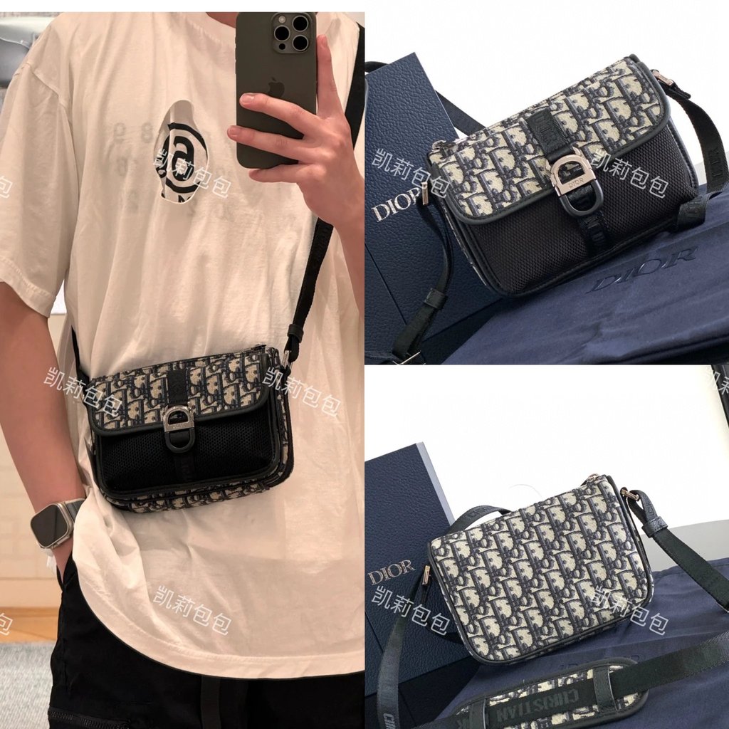 < กระเป๋าเคลลี่ > หนังต้นฉบับที่สุด Daigou ระดับ D บ้าน 2023 สไตล์ใหม่ Dior 8 ฤดูใบไม้ร่วงผู้ชายสวมใ