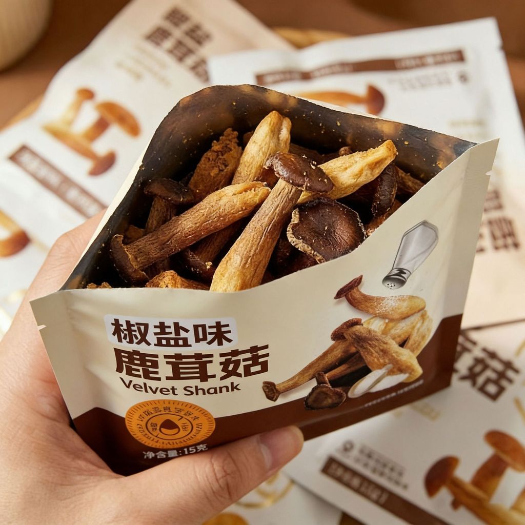 Salt Pepper Antler Mushroom Crispy Snacks Glutton-Relieving Black Truffle Flaving Glutton @ Glutton
