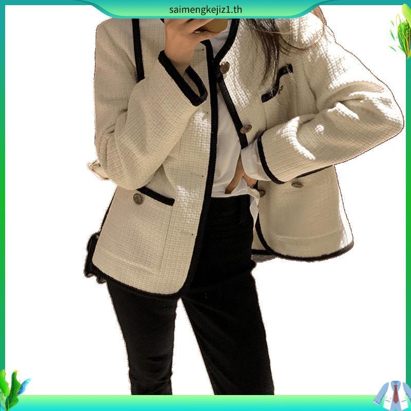 Claire Blazer - เสื้อคลุมผ้าทวิต เสื้อทวิตแขนยาว เบลเซอร์ผ้าทวิต มีซับในทั้งตัว Blazer oversized สไต