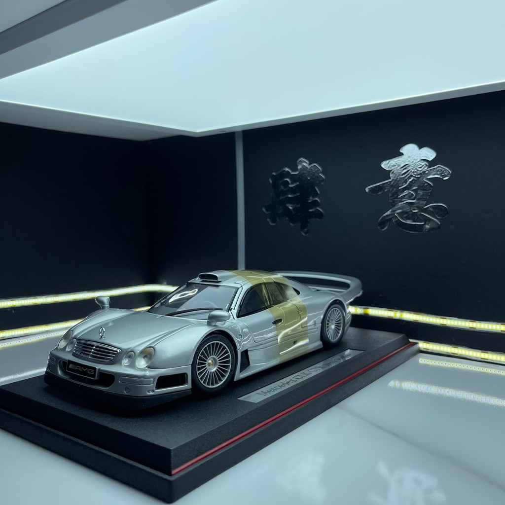 [สต๊อกพร้อม หากคุณมีคําถามใด ๆ ติดต่อ] Meritor Maisto 1: 18 Mercedes-Benz CLK GTR Silver Alloy
