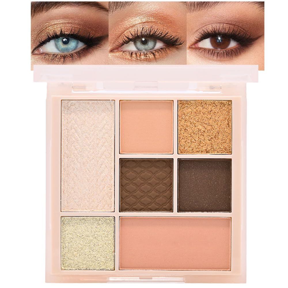 CAKAILA 7Colors Eyeshadow Makeup Palette,Nude Pink Brown Natural Neutral Eye Shadow Palettes สําหรับ