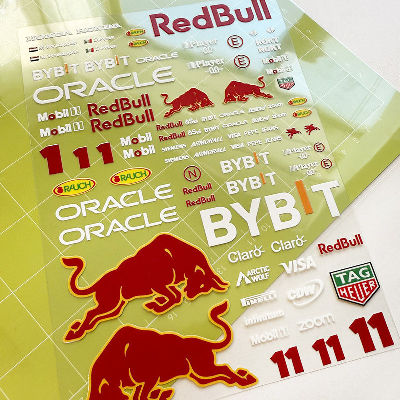1/10 Red Bull F1 Racing Car RB20 รุ่น/Building Block Transfer สติกเกอร์คริสตัลความแม่นยําสูง