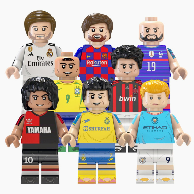 Messi Ronaldo Benzema Ramos Kaka Haaland World ฟุตบอล Star Player ถ้วยคอลเลกชัน Mini Building Blocks รูปของเล่นเด็กของขวัญ