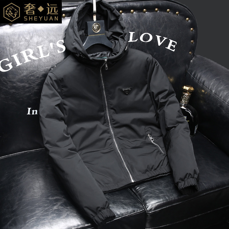 สินค้ายุโรป High-End อินเทรนด์ All-Match Hooded Down Jacket ผู้ชาย 2026 ฤดูหนาวสไตล์ใหม่ Warm Mens W