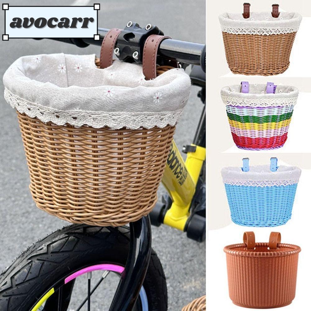 AVOCAR กระเป๋าใส่จักรยาน, อุปกรณ์จักรยานหวายหวาย KidsBike ตะกร้า, คุณภาพสูง 9 รูปแบบตะกร้าแฮนด์หน้าอุปกรณ์จักรยาน