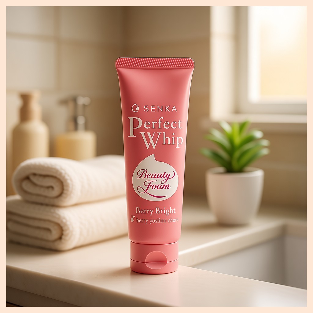 [daiso] Senka Perfect Whip Cleansing Foam Berry Bright, 50g, 1 ชิ้น / โฟมล้างหน้าเกาหลี by BTFKOR