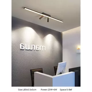 ไฟติดเพดาน LED ไฟเส้นพร้อมสปอตไลท์ ปรับได้ 3 สี โมเดิร์น สำหรับทางเดิน ร้านค้า ห้องแต่งตัว