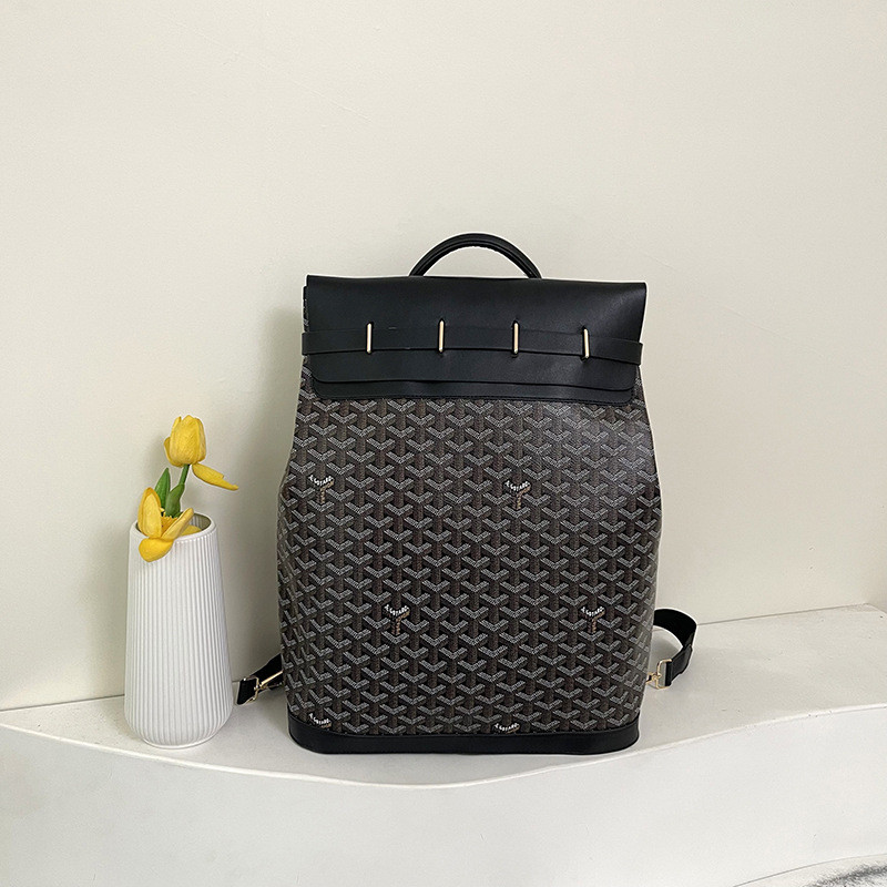 Goyard กระเป๋าเป้สะพายหลังผู้ชาย Goyard AlPin พิมพ์ Flap กระเป๋าเป้สะพายหลังหญิงฟันสุนัขขนาดใหญ่ความ