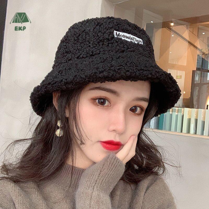 [EKP] Winter Cute Cartoon Warm Plus Velvet Thiened Outdoor Lambskin Buet Hat Good