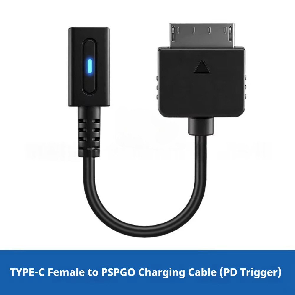USB-C PD Charger Adapter สําหรับ PSP GO 10 ซม.สายชาร์จข้อมูลความเร็วสูง