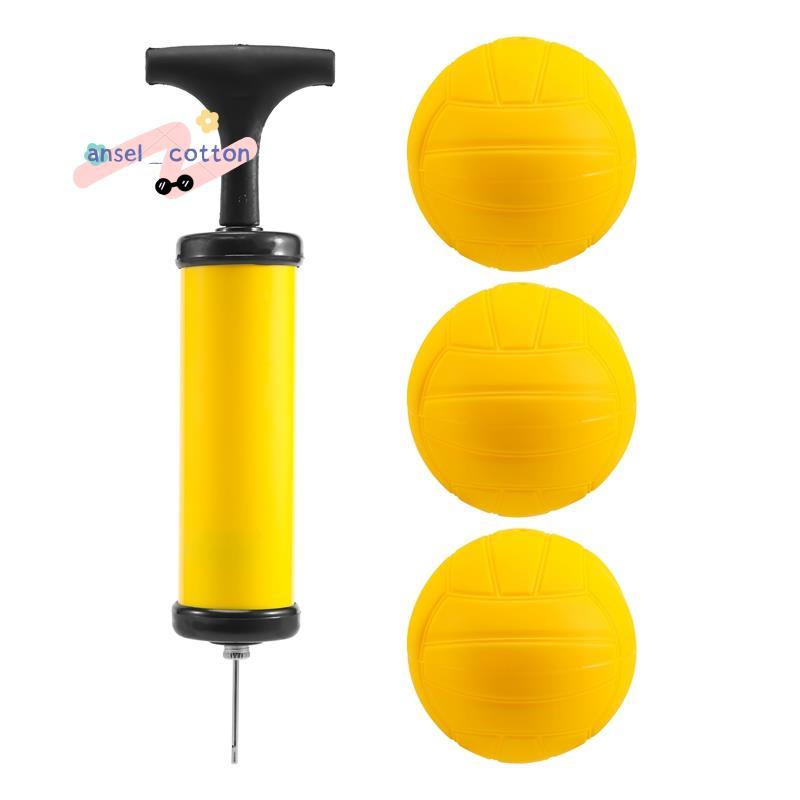 Roundnet Game Ball Replacement Competitive Balls Mini Volleyball 3-Pack with Pump