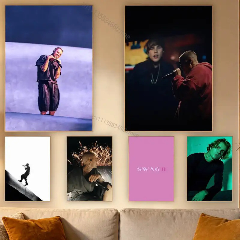 J-Justin Swag II B-Bieber โปสเตอร์ Retro PaperRoom Bar Cafe ความงาม Art Wall สํานักงานห้องนอนตกแต่งผ
