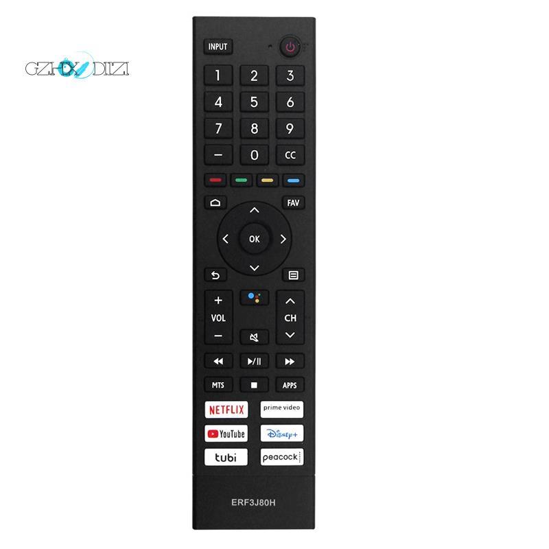 Gzhxdiizi1 ชิ้นเปลี่ยน ERF3J80H Universal Remote อะไหล่อุปกรณ์เสริมสําหรับ 4K UHD Android สมาร์ททีวี