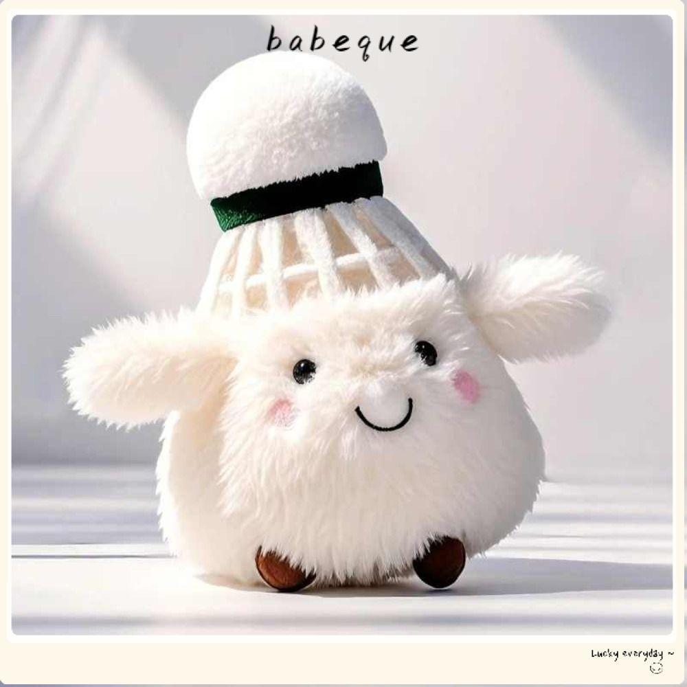 Babeque ตุ๊กตาตุ๊กตา, พวงกุญแจแบดมินตันน่ารักขนยาว, ของเล่นสนุกนุ่มสร้างสรรค์กระเป๋าตกแต่งจี้ของขวัญเพื่อน