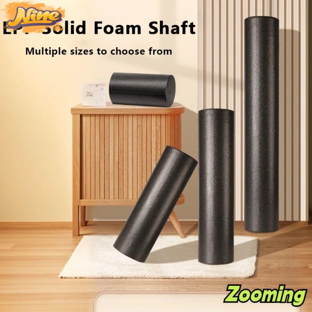 ZOOMING คอลัมน์โยคะ, เพลาโฟมแข็งแบบพกพา EPP Yoga Foam Roller, มัลติฟังก์ชั่น High-Density โฟมสีดําข้