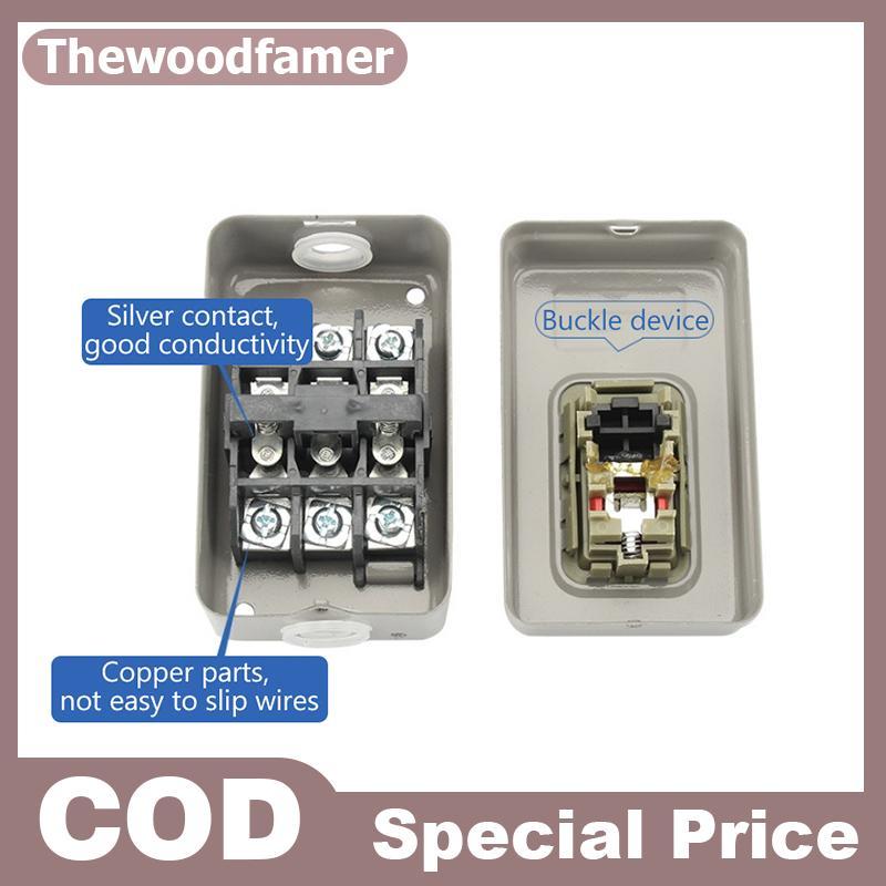 Thewoodfamer Start ปุ่มสวิทช์ AC380V สามเฟส BS211B BS216B BS230B มอเตอร์ควบคุม Start Stop Switch EN
