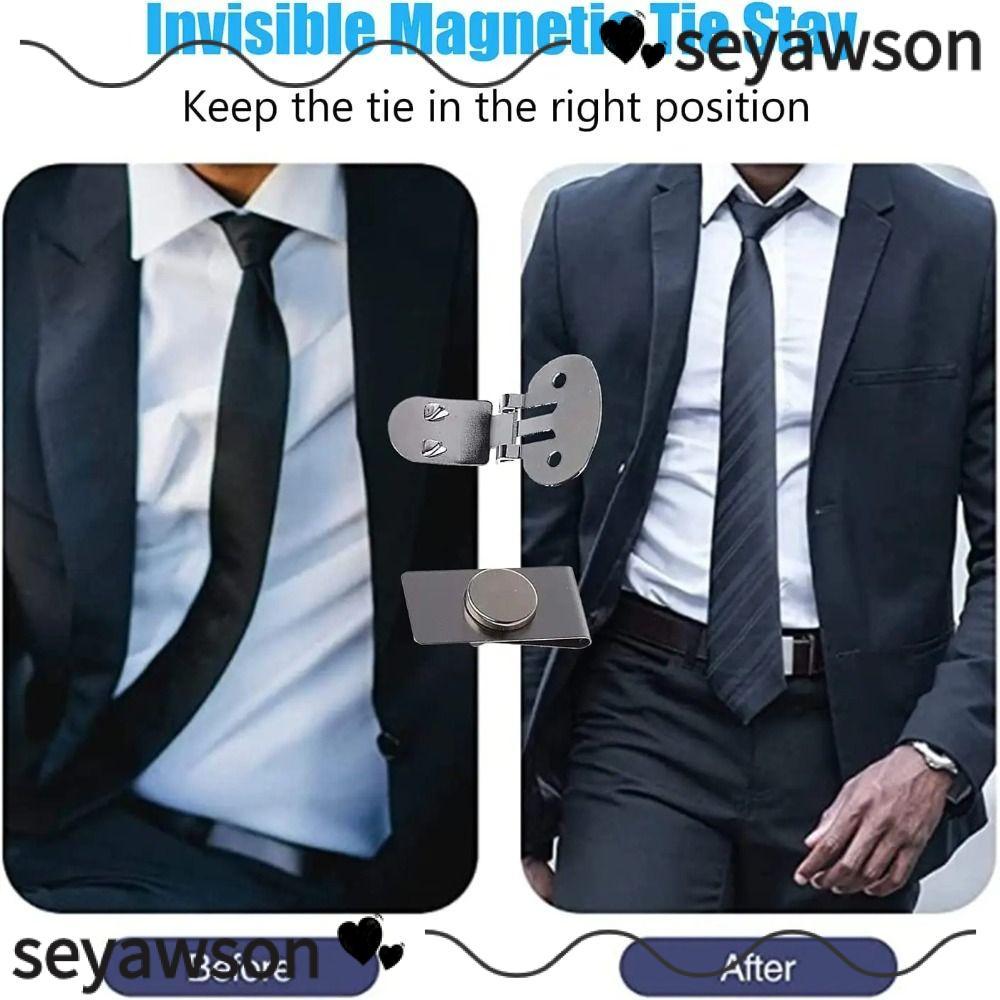 คลิปหนีบเนคไทแม่เหล็ก แบบซ่อน.INVISIBLE ไม่swing สำหรับชาย