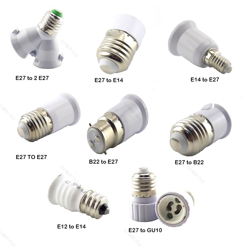5pcs E27 ถึง E14 ซ็อกเก็ตอะแดปเตอร์ E27 GU10 G9 B22 E14 E12 Converter หลอดไฟ Led ฐานผู้ถือแปลง TH24B